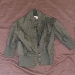Green Midsleeve Bomber jacket